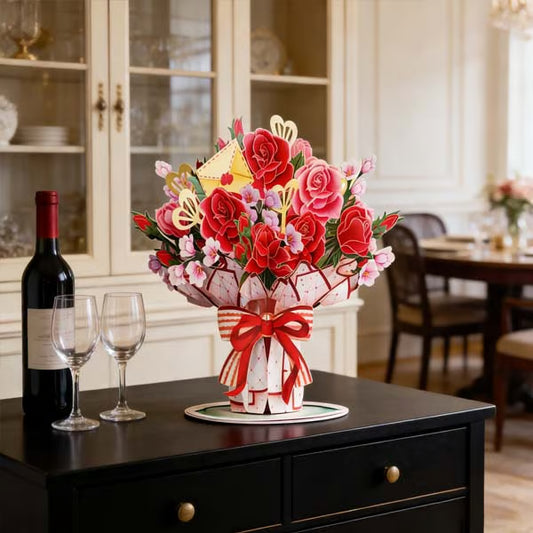 Carte PopLove bouquet St Valentin