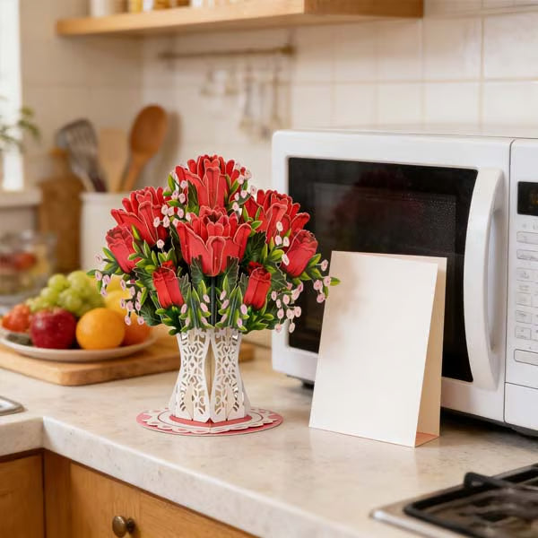 Carte PopLove bouquet rose